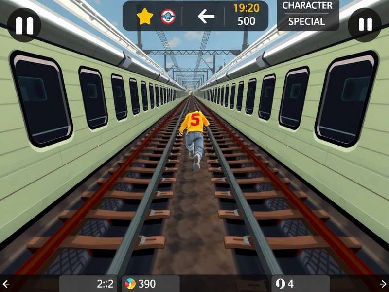 Subway Flow Rider gameplay screenshot showing character running on subway tracks